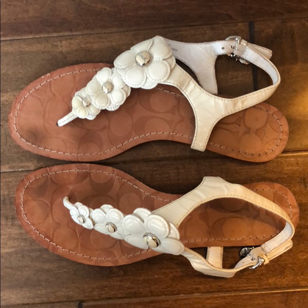 Coach white sandals size 8.5